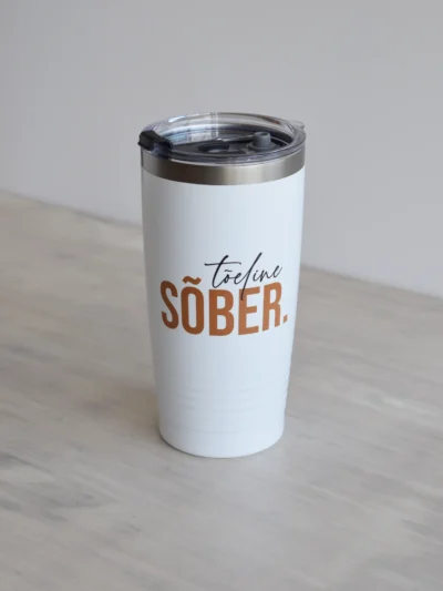 Esileht 600 ml valge ringneck termoskruus tekstiga "tõeline sõber", vasekarva toon